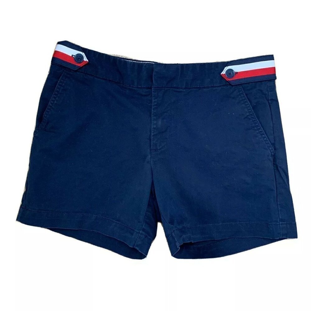 Tommy Hilfiger Shorts Womens 6 Blue Chino Outdoor Cotton Stretch Casual